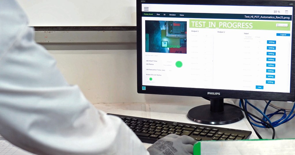Automated PCB testing with collaborative robot at Cisel