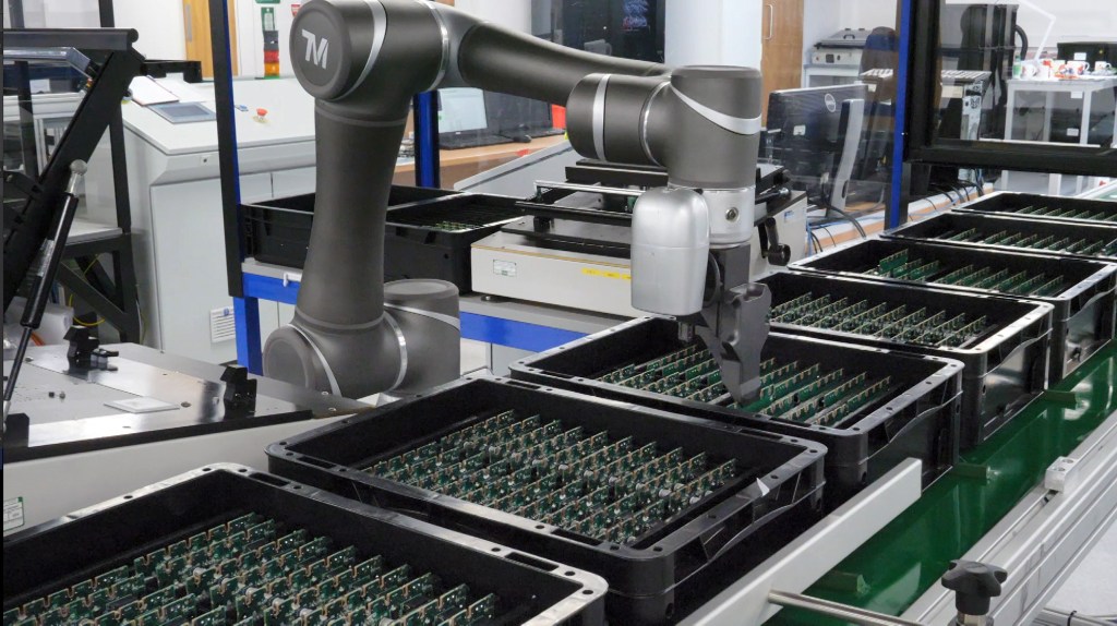 Automated circuit board testing setup on production line