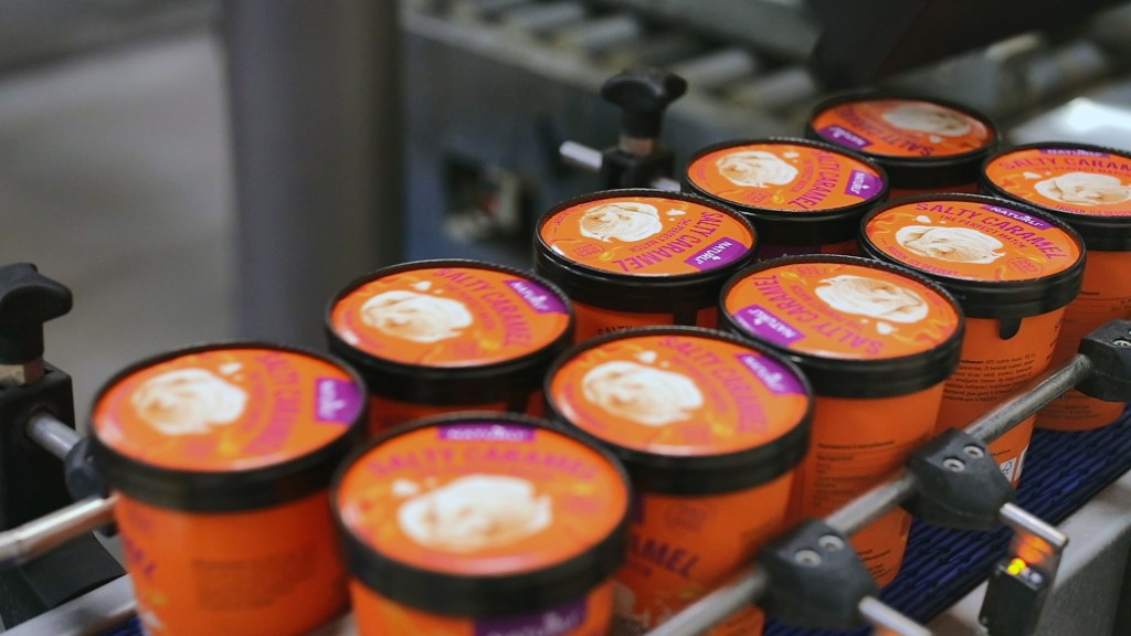 Automated packaging for ice cream products