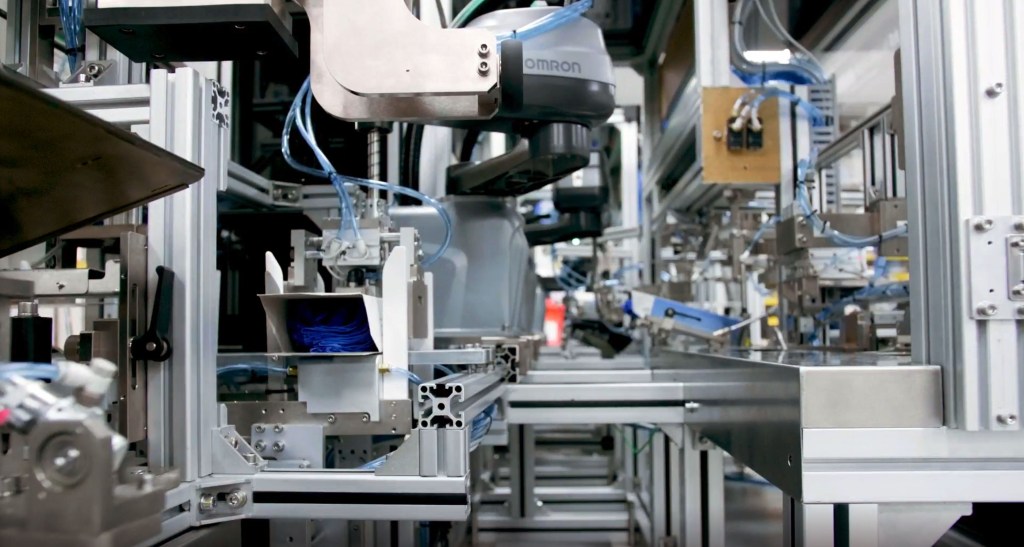 OMRON robots used for glove packaging automation