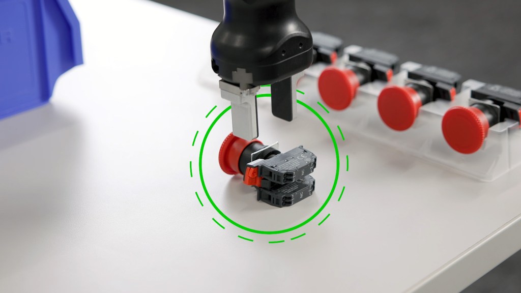 TMflow software showing collaborative robot task setu