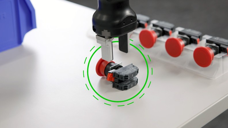 TMflow software showing collaborative robot task setu