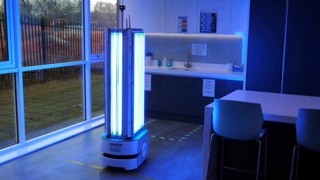 Close-up of UV-C technology on Disinfection Robot