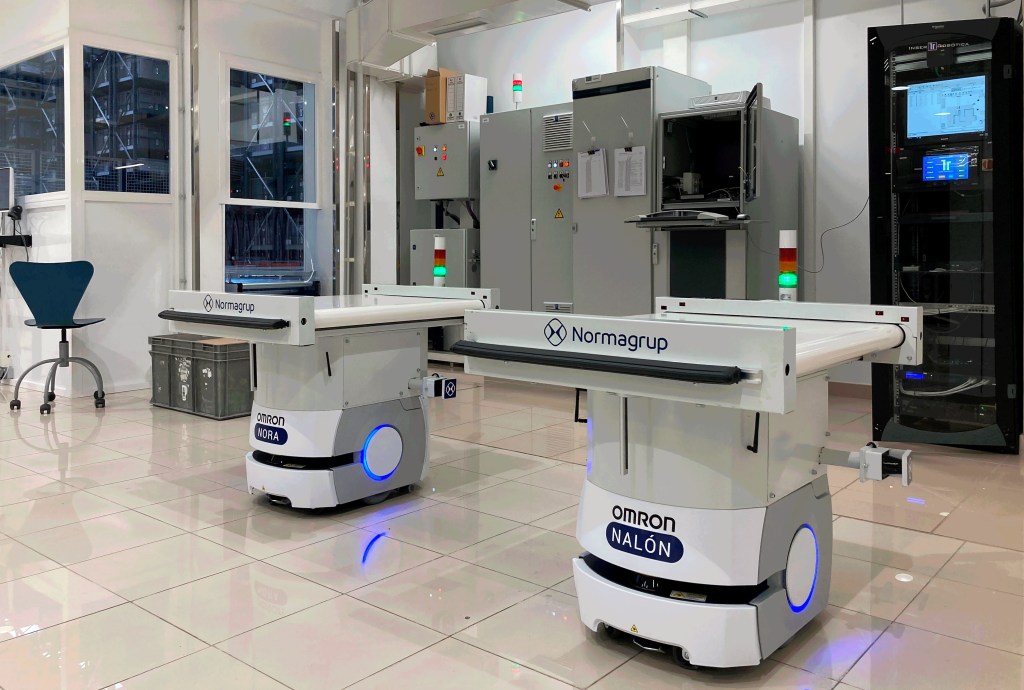 OMRON LD-90 AMRs used for material handling