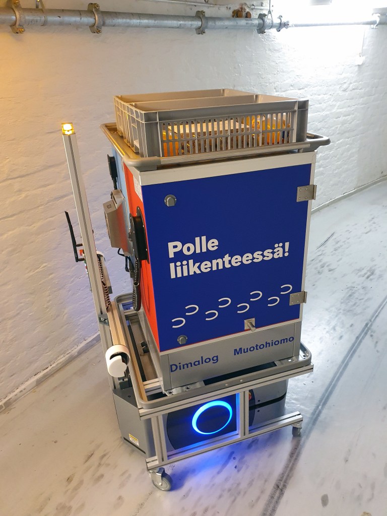 Service robot navigating underground corridors for meal delivery