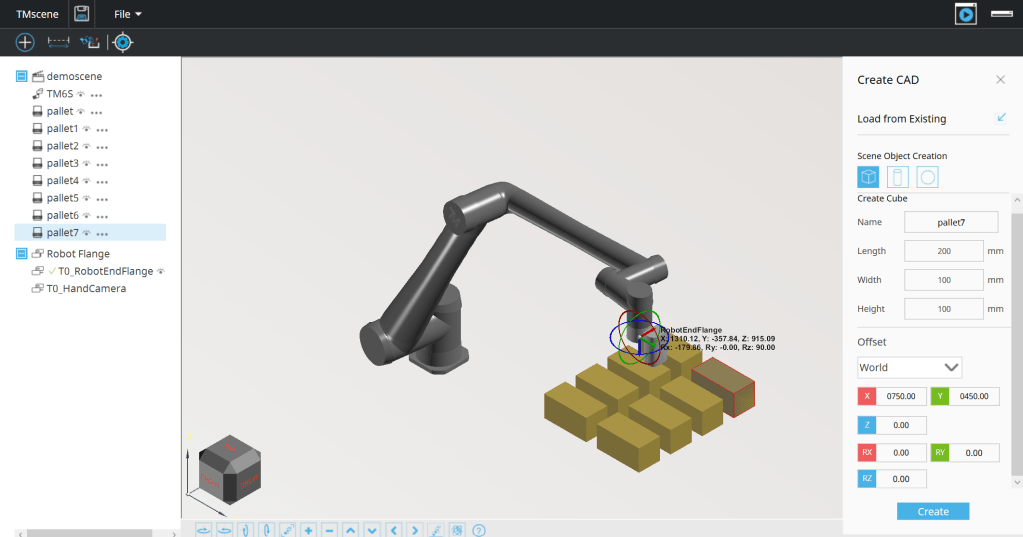 3D object image palletizer setup