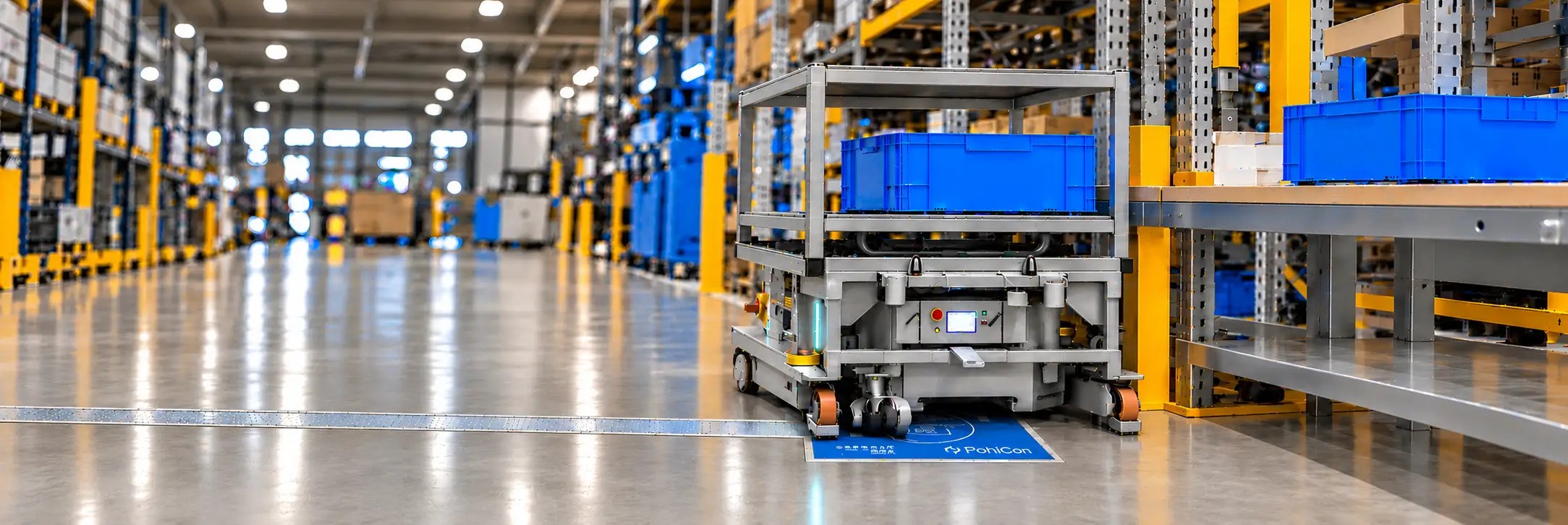LD-250 AMR Wireless Charging Moment in Warehouse